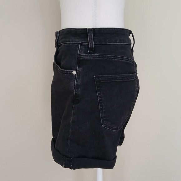 Mavi Ella High Rise Cuffed Denim Shorts Dark Smoke Size 28 - Picture 4 of 9